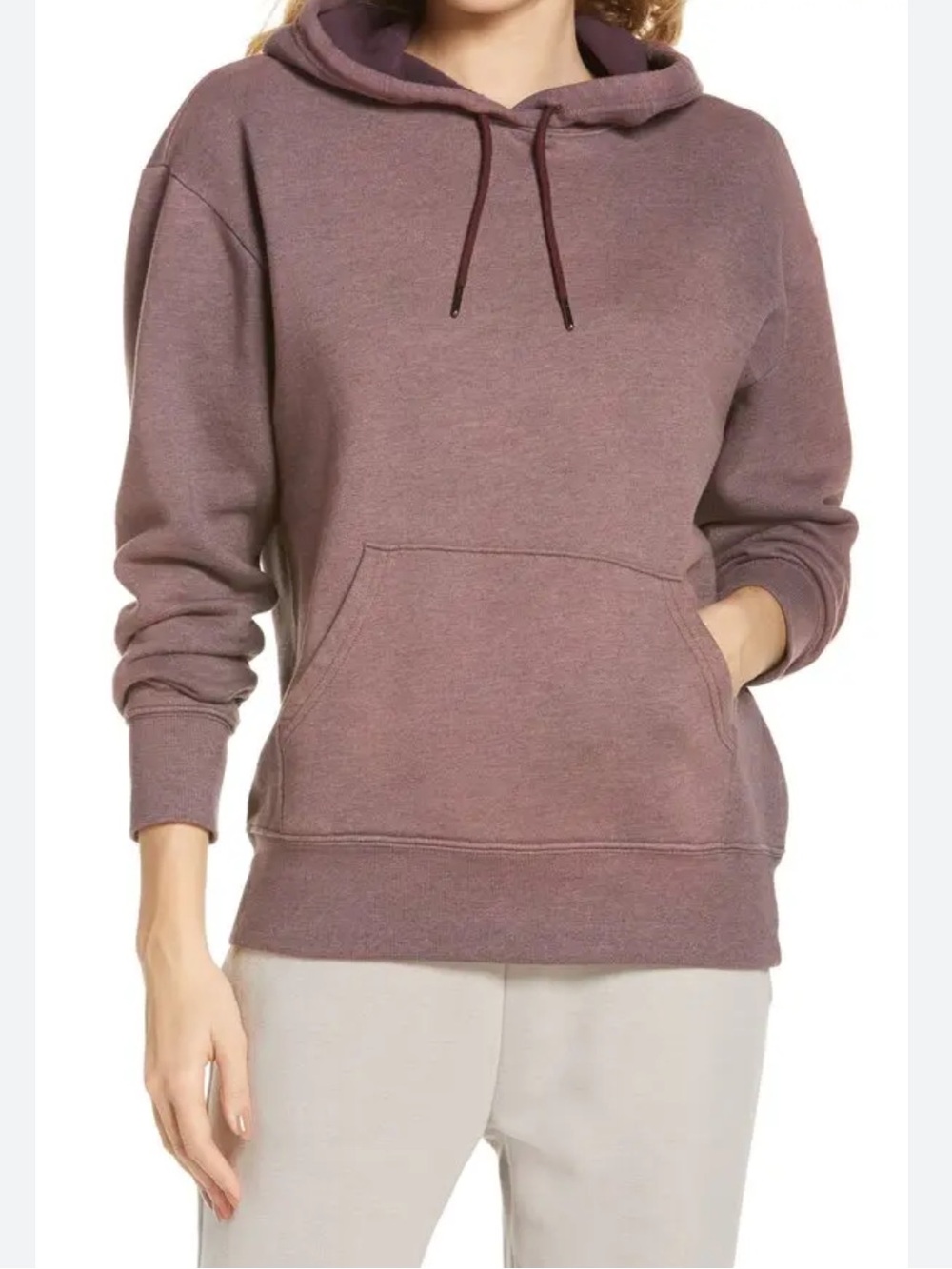 Zella Vintage-Wash Hoodie in Dusty Mauve NWT M
